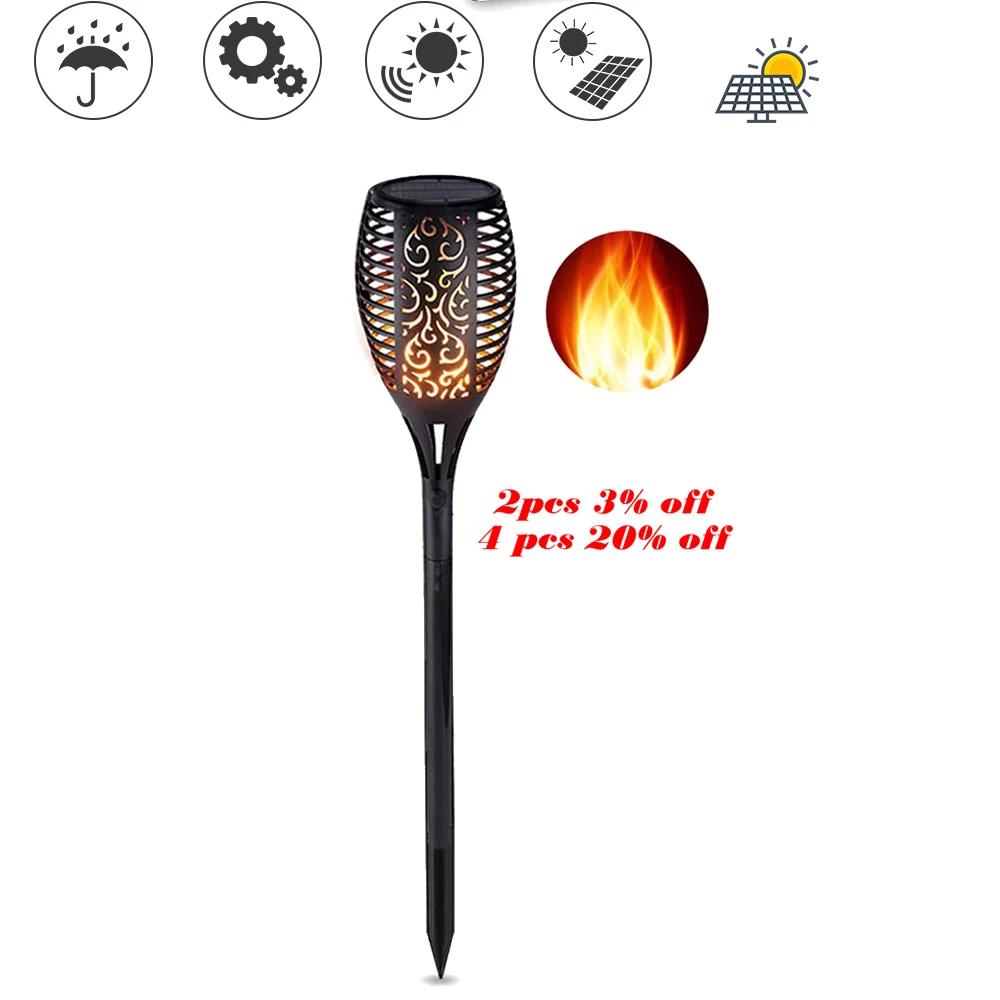 33 светодиодный фонарь на солнечной батарее с лужайкой для танцев пламенем радар