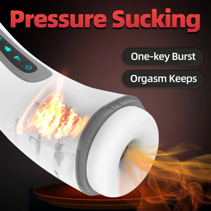 Air Sucking Masturbator Male Real Blowjob To Orgasm Masturbators Sex Toys For Men Masturbation Cup with Heating Function Burst