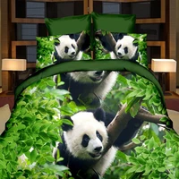 3d panda duvet quilt cover with pillow case bedding set double size four piece bedding 3d cartoon
