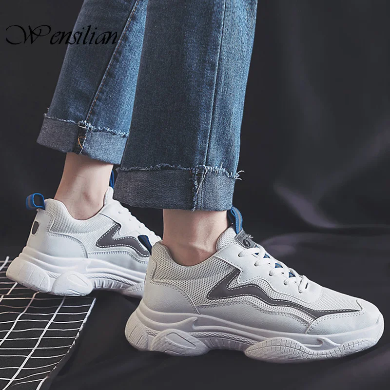 Кроссовки женские на шнуровке массивные светоотражающие Вулканизированная