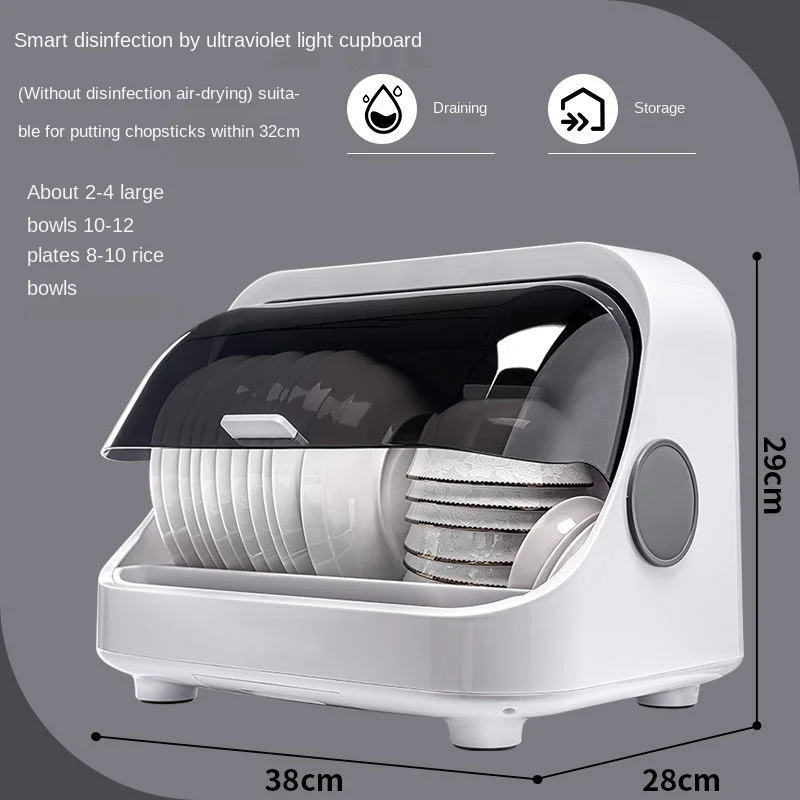 

USB charging kitchen table intelligent disinfection bowl shelf household bowl and chopsticks drainage rack kitchen organizer