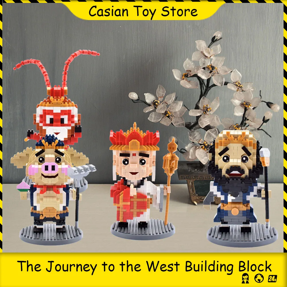 

Journey to the West Monkey King Pigsy Sandy Tripitaka Building Blocks Action Figure Bricks Collection Wukong Kids Toys for Boys