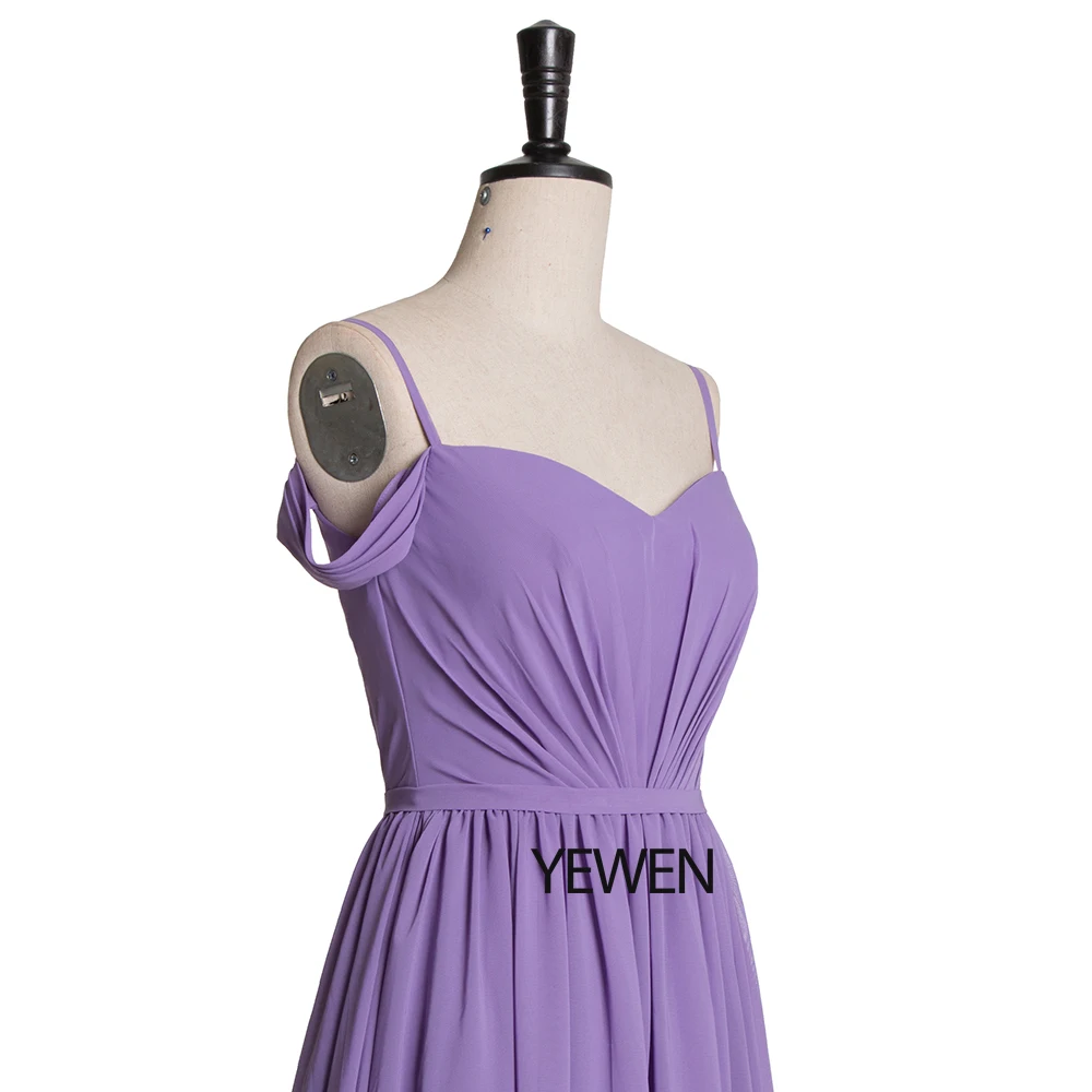 Платья подружек невесты с двойным v образным вырезом фиолетовые элегантные