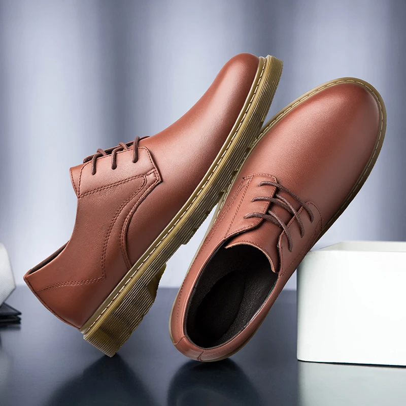 Мужские туфли из натуральной коровьей кожи высокого качества Деловые мужские