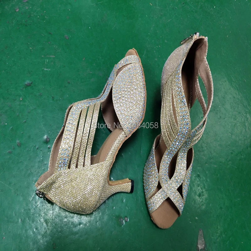 Наташа обувь для латинских танцев взрослых танцевальная GB золотой каблук|Обувь