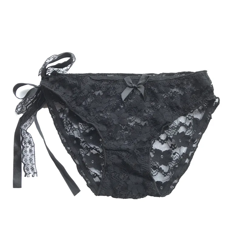 

Summer Cute Lace Low Waist Side Strap Briefs Pure Color Transparent Sexy Comfortable Underwear Ladies Panties Women Sexy