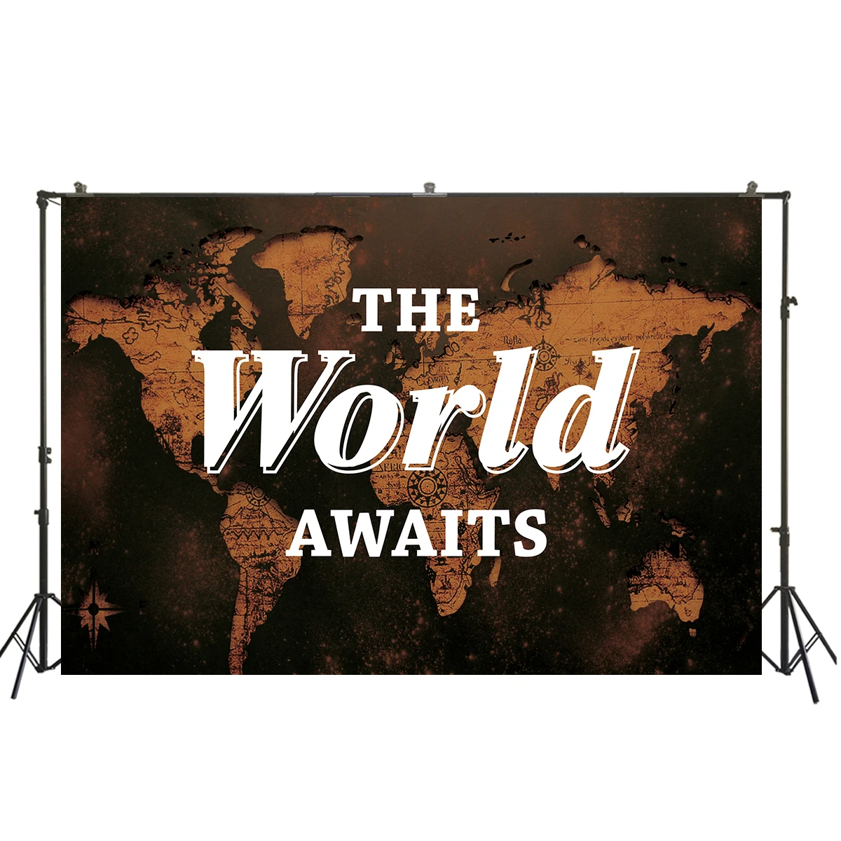 HUAYI коричневый винтажный фон с картой мира тематические украшения для фотографий