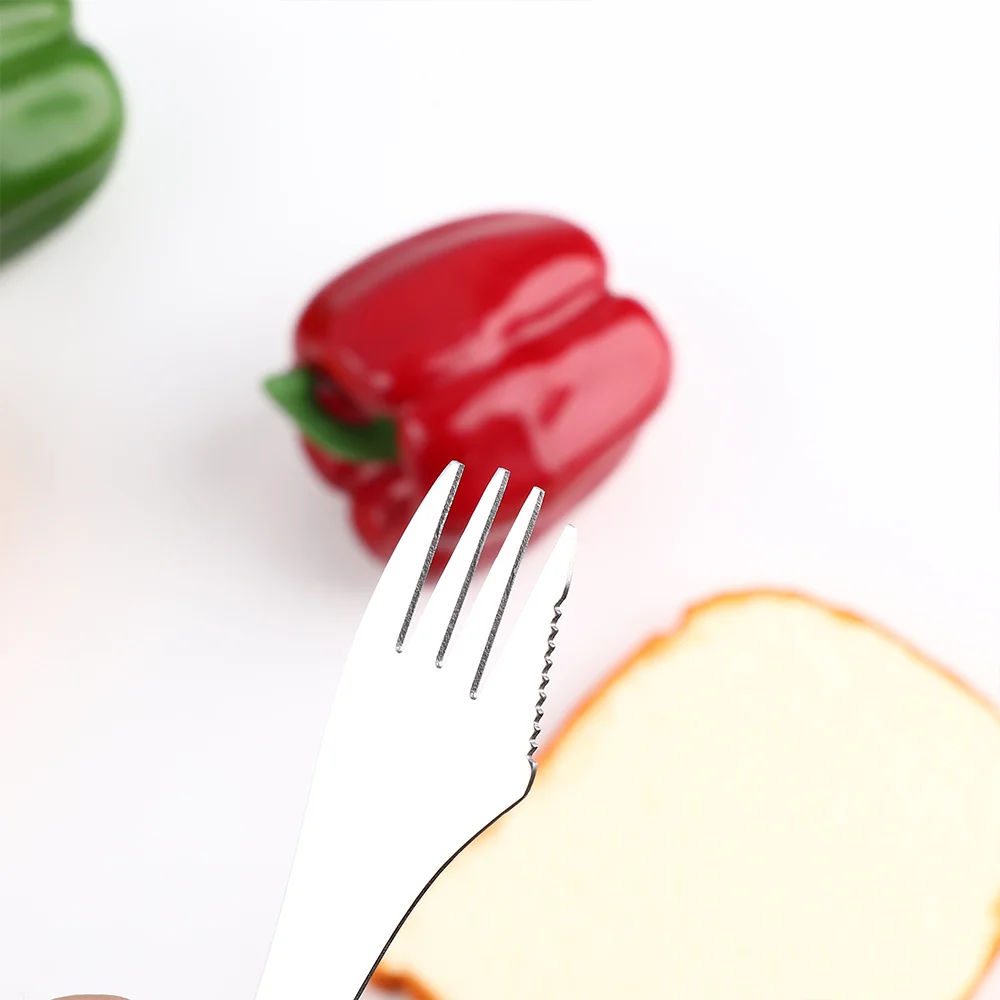 3 в 1 из нержавеющей стали Spork ложка нож вилка Столовые приборы посуда для