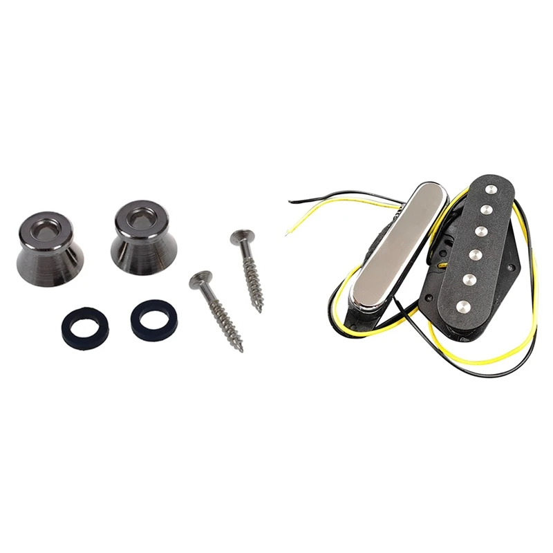 

2 x Electric Acoustic Guitar Bass Strap Button Screw Lock Pins Pegs Pads & 2Pcs Pickup Neck and Bridge Pickup
