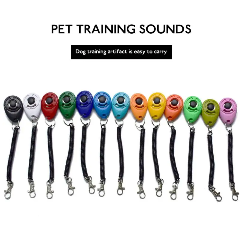 

1 Piece Pet Cat Dog Training Clicker Plastic New Dogs Click Trainer Aid Too Adjustable Wrist Strap Sound Key Chain Dog Supplies