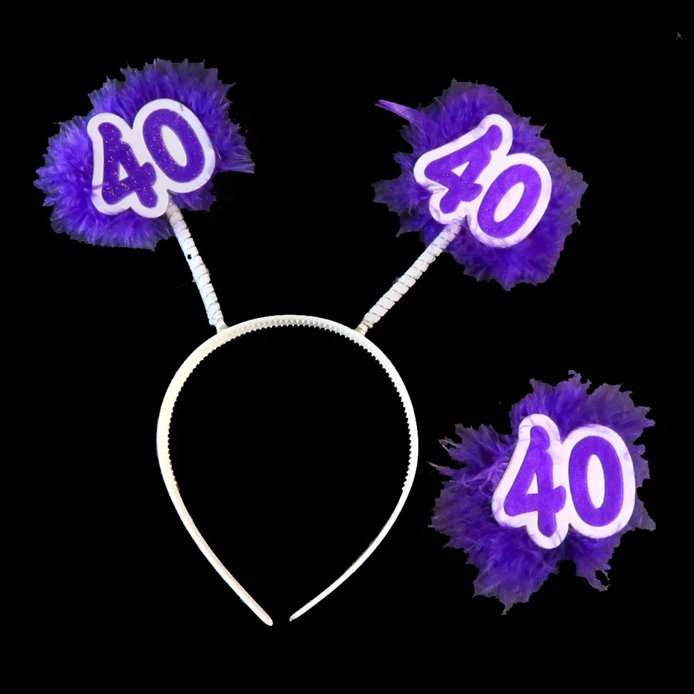 2020 new Birthday party DIY decoration headband Badge set Anniversary purple 21 30 40 50 happy birthday event supplies | Дом и сад