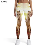 kyku animal leggings women horse sport cloud 3d print womens leggings pants jeggings jeggins skinny ladies