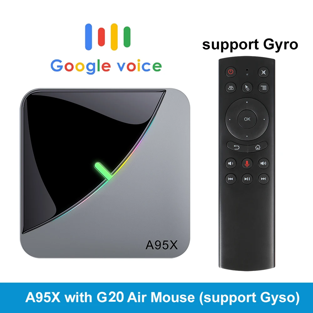 LEMADO A95XF3 ТВ приставка Android 9,0 Amlogic S905X3 4 Гб 64 Гб 4 к HD Netflix Google голосовой помощник Смарт RGB светильник Android tv Box 8K