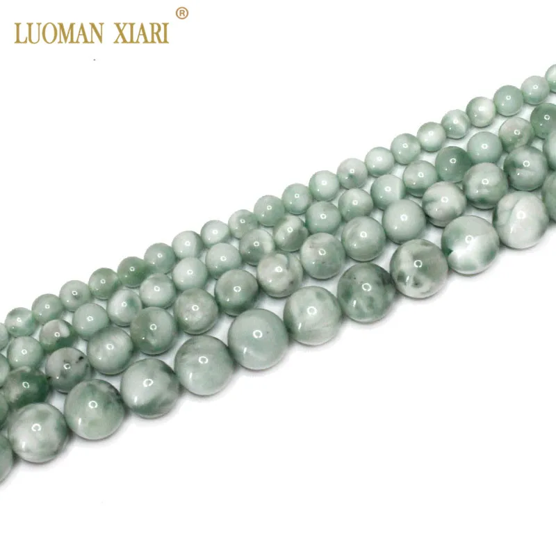 Круглые Бусины Из ангелита ААА 100% натурального зеленого цвета для изготовления