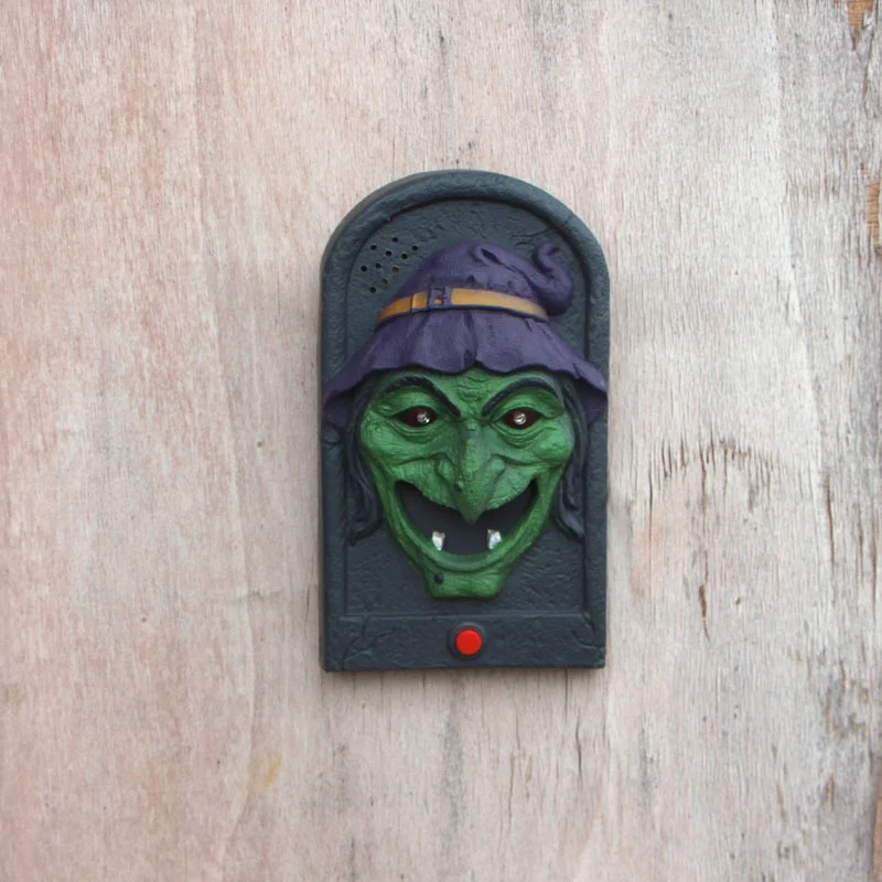 Страшный дверной звонок Череп ведьма призрак светящиеся игрушки Хэллоуин звук и