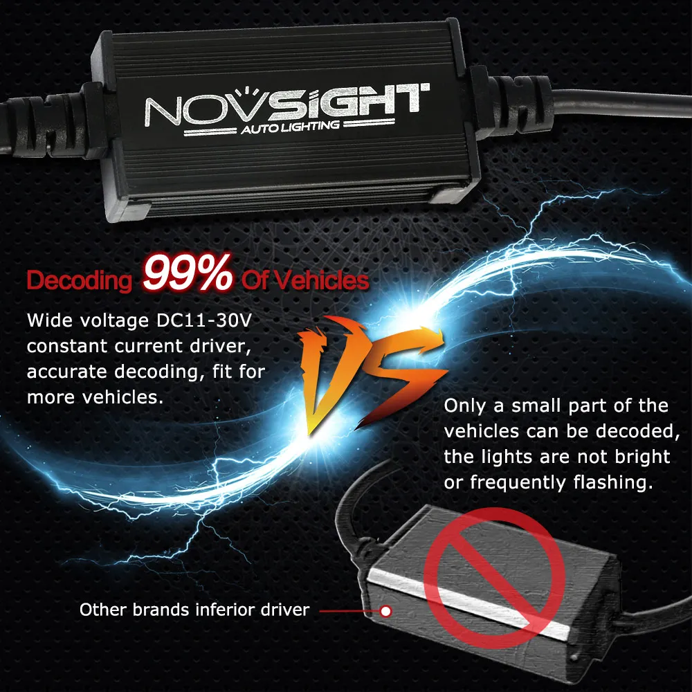 NOVSIGHT 90W 15000LM Автомобильный светодиодный головной светильник для автомобилей H4 HB2 H7 H11 9005/HB3 9006/HB4 светодиодный светильник лампы 6000K Автомобильные фары комплект 12V