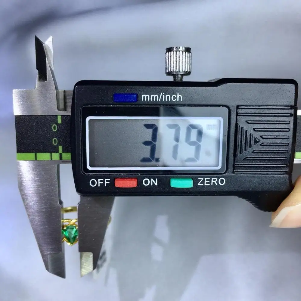 

AEAW 0.5ct AAA Lab Created Colombian Emerald pear Emgagement Ring Real Solid 14k Yellow Gold with Pear Moissanite for Women