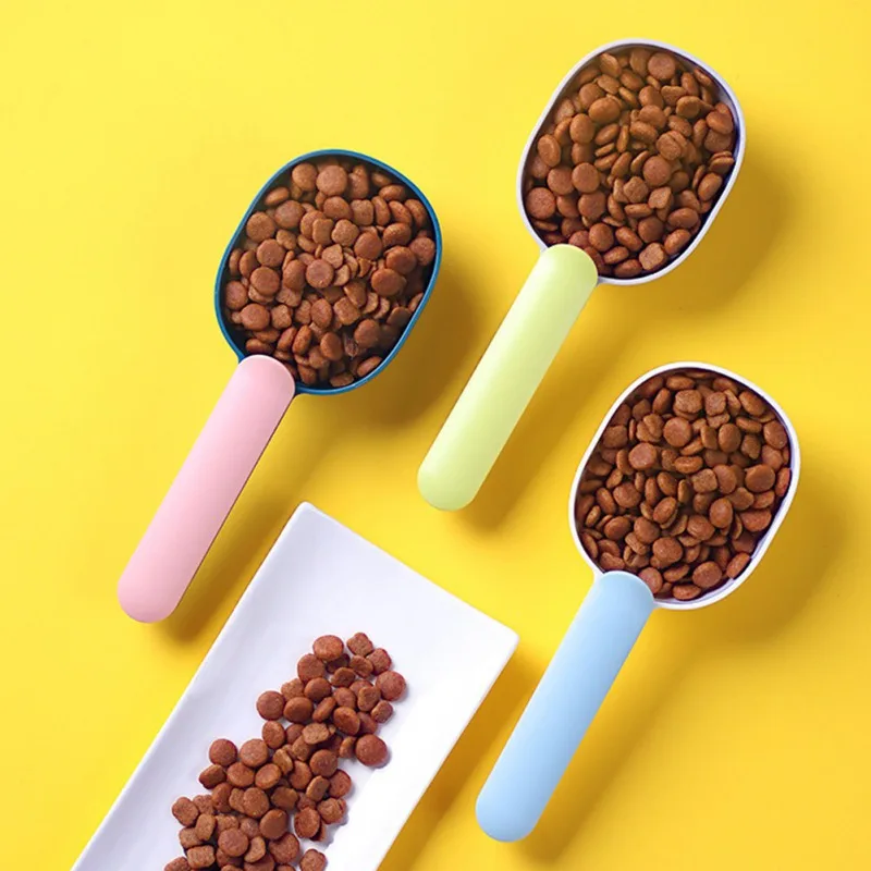 

Pet Dog Food Spoon Mutli-function Feeding Spoon With Sealing Bag Clip Pet Food Scoop Measuring Cup Shovel For Dog Cat Suplies