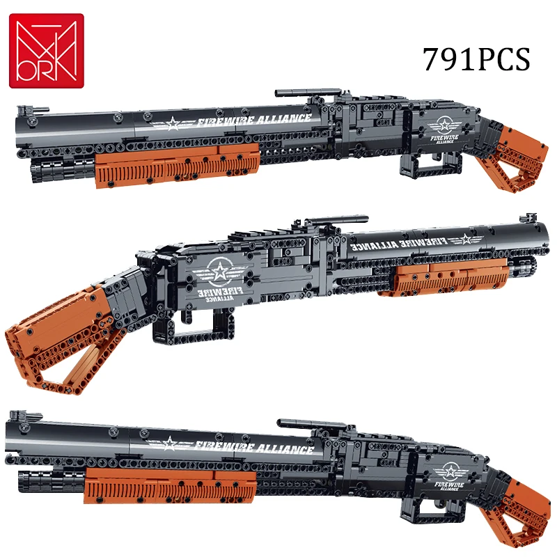 

High-Tech Submachine Gun Model Sniper Rifle Toys Building Block Ideas Creative Military Series DIY Brick Boys Gifts For Children