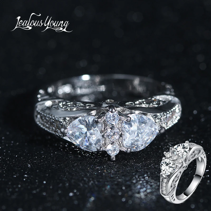 Женское кольцо с фианитом обручальное белыми искусственными камнями|Кольца| |