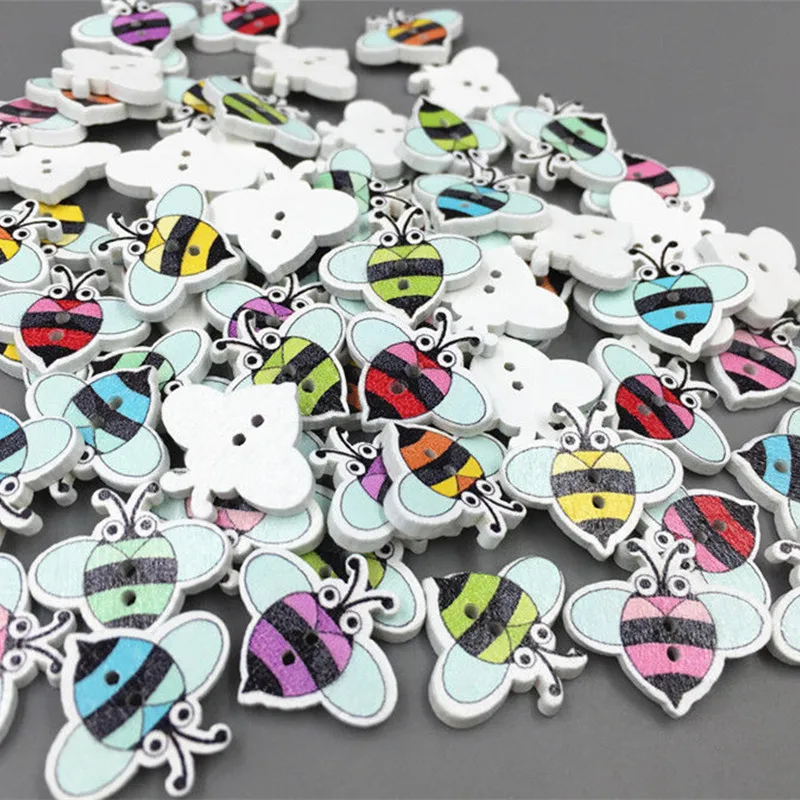 Сделай Сам 100 шт. разноцветные Мультяшные фотообои деревянные декоративные шитья