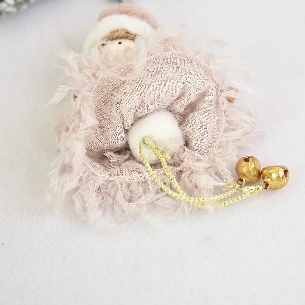 Christmas Decorations Creative Mini Feather Bell Angel Doll Pendant Tree Hanging Ornaments Gift Xmas Decor #35 | Дом и сад