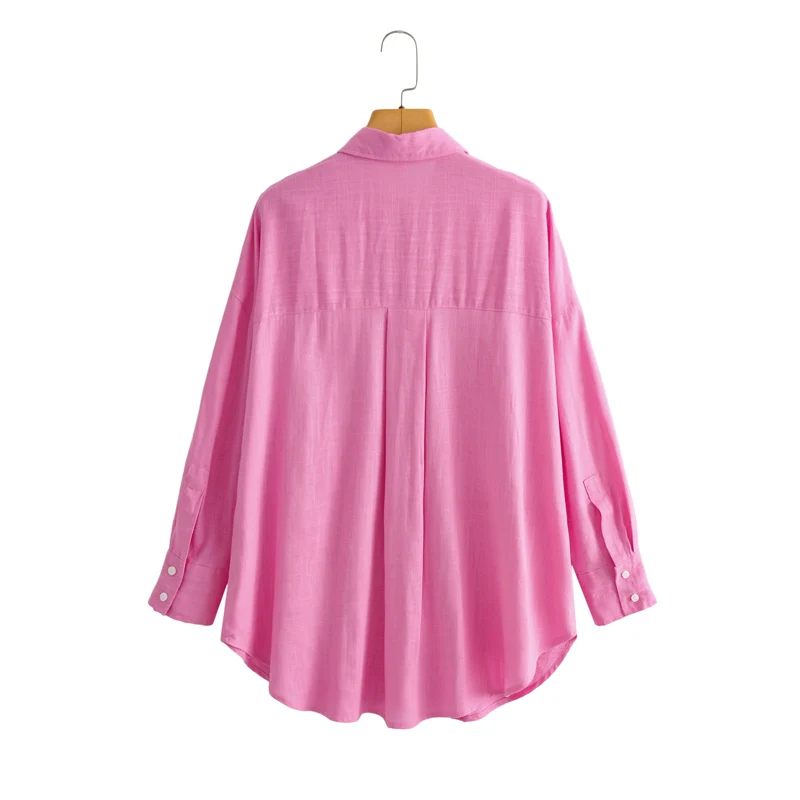 Vintage Chic Women Candy Color Single Breasted Bohemian Blouse Shirts Long Sleeve Linen Cotton Boho Elegant Blusas | Женская одежда