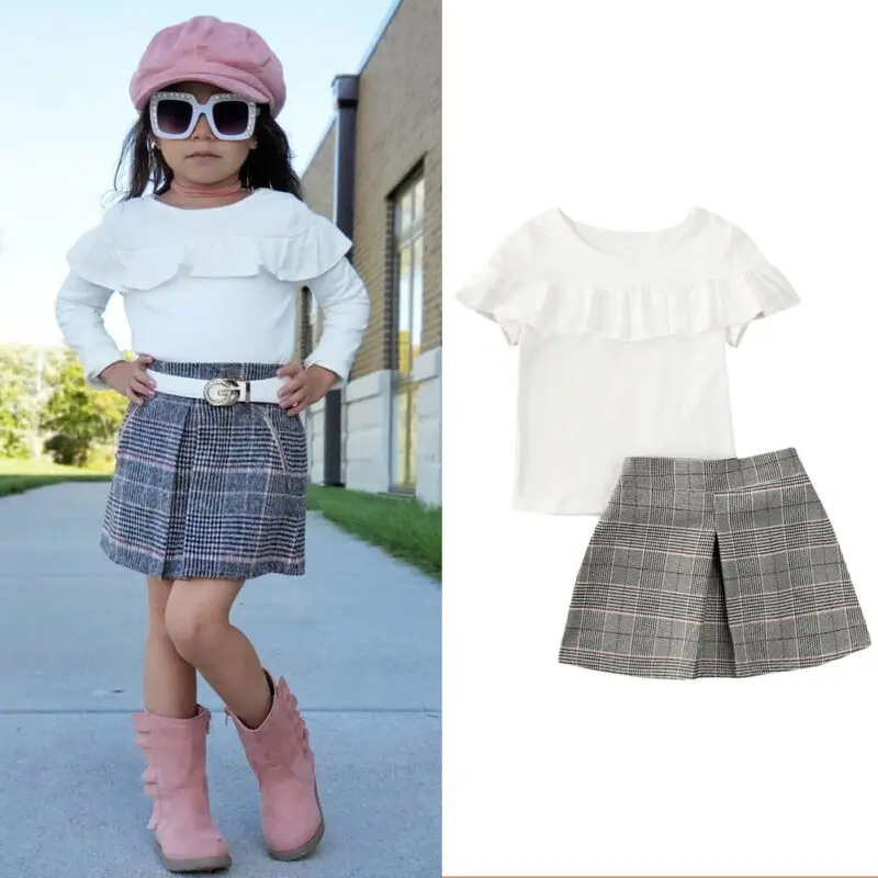 Комплект из 2 предметов для маленьких девочек летняя блузка с короткими рукавами