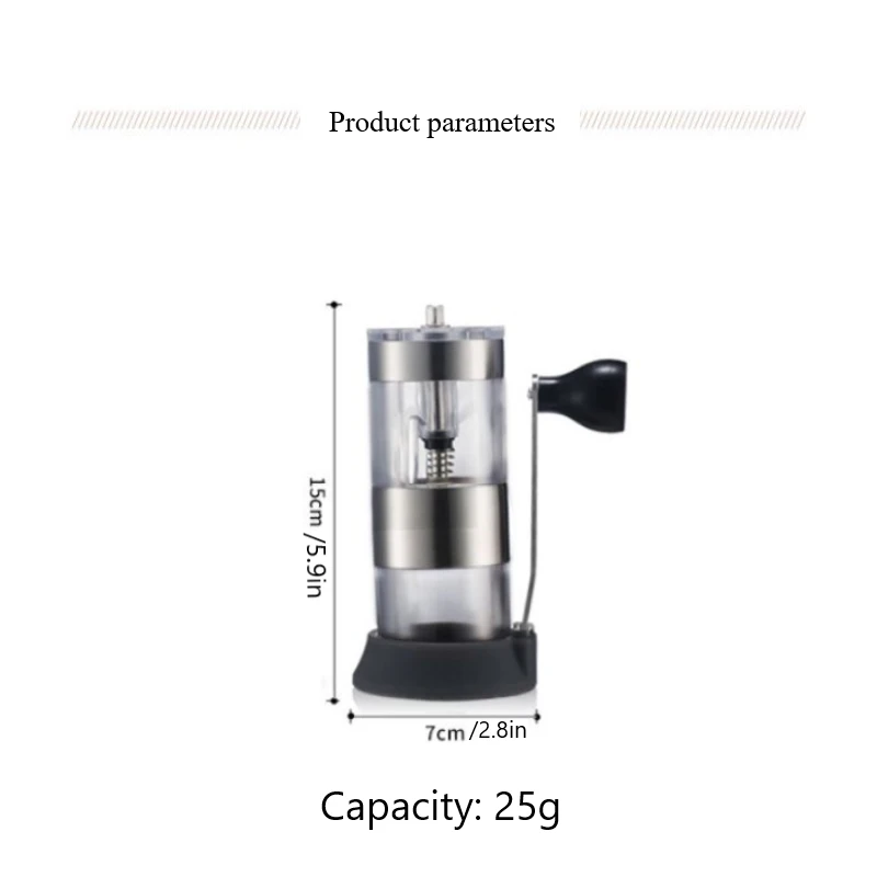 

1pcs Portable Manually Washable Coffee Grinder With Spoon Stainless Steel Adjustable Coffee Bean Mill Grinder Kitchen Tools