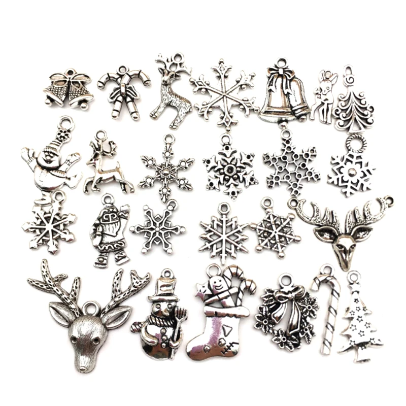 50 шт./лот тибетское серебро мини смешанные Рождественские Подвески Кулон DIY