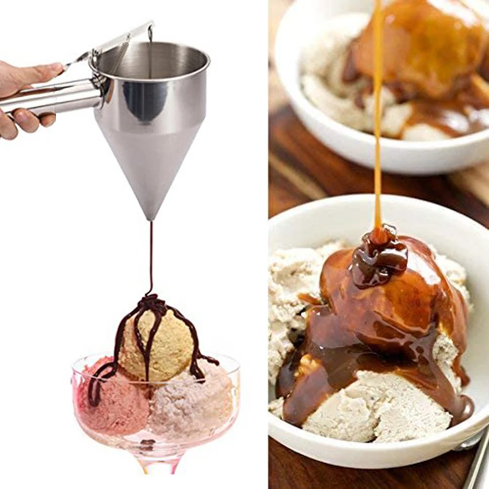 Новая поршневая Воронка Из Нержавеющей Стали с опорой для соуса сливки