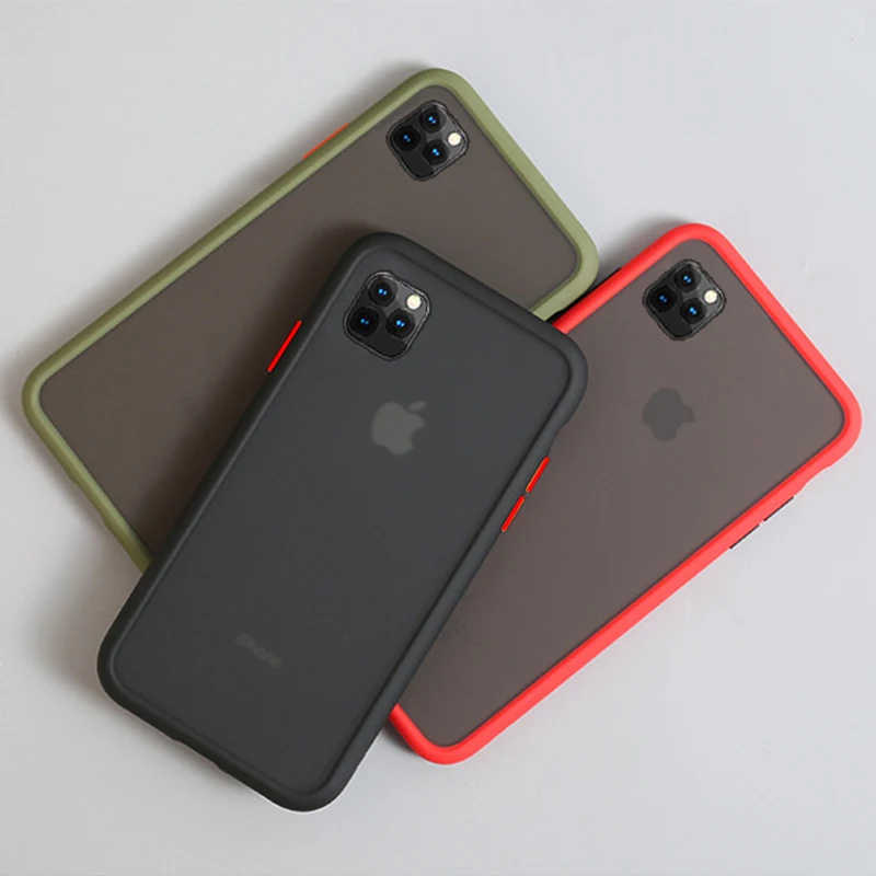 Чехол для Телефона IPhone 7 8 Plus X 11 Pro XR XS Max контрастный цвет прозрачный силикон ТПЭ противоударный прозрачный защитный чехол
