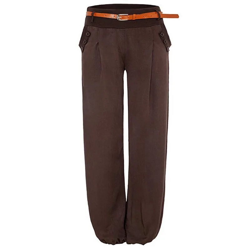 SHUJIN летние женские шаровары Повседневные однотонные штаны с карманами и