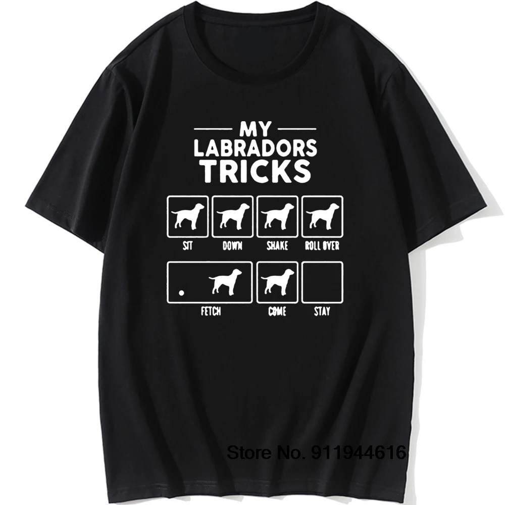 

Dog Lover Cotton Labrador Retriever Tricks Short Sleeve Normal Funny T Shirt Graphic Harajuku Retro T-shirt Streetwear