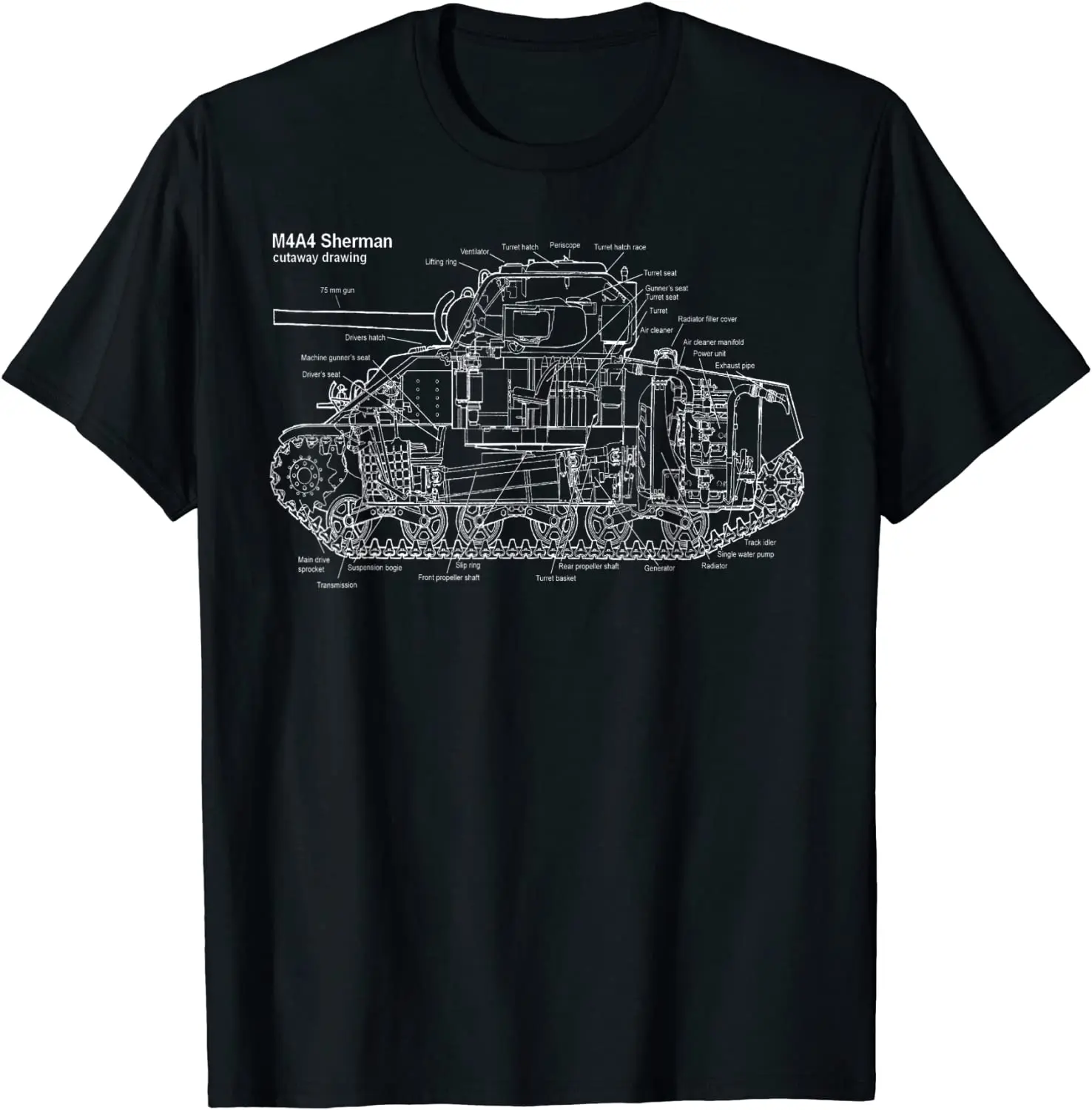 

Tank Blueprint Design Summer Cotton O-neck Short Sleeve T-shirt