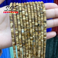 2x4mm natural stone picture turquoises spacer beads flat round loose beads for jewelry making diy bracelet accessories wholesale