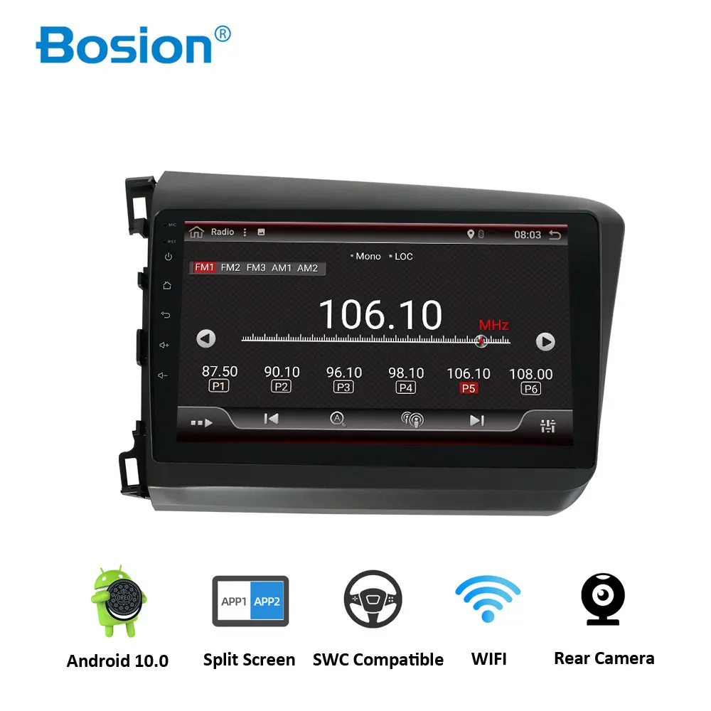 Автомагнитола Android 10 GPS мультимедийный плеер для Honda Civic 2012 2013 автомобильный dvd