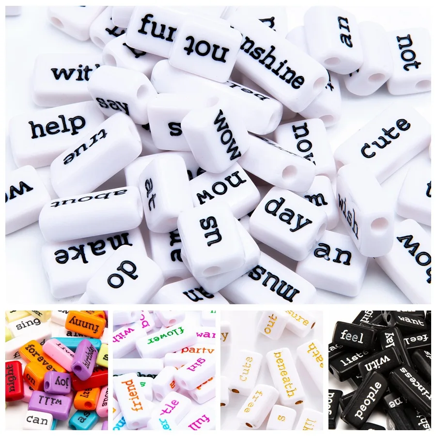 Акриловые бусины 100 шт./лот 9-23 мм буквы на английском языке бусины-разделители