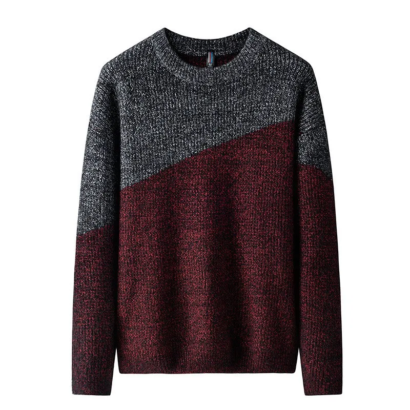

2020 New Sweater Men Long Sleeves Autumn Winter Pullover Knitted O-Neck Plus Asian Size 3XL