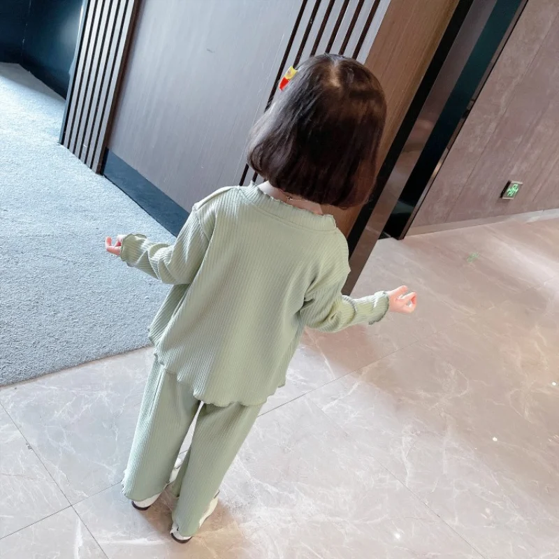 Loose Spring Summer Children's Clothes Set Baby Girls Sweatshirts + Pants 2pcs/Set Kids School Beach Outdoor Teenage Girl Clothi