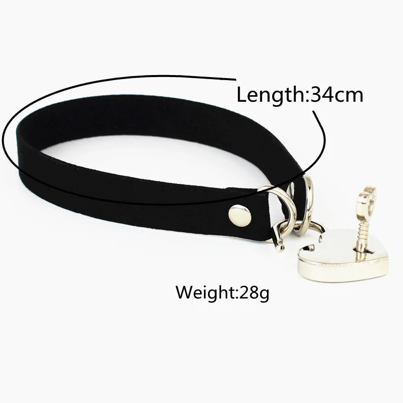 

Stainless Steel Sexy Choker Necklaces For Woman Velvet Short Clavicle Chain Love Lock Collar Fashion Neckband Jewelry Accessory