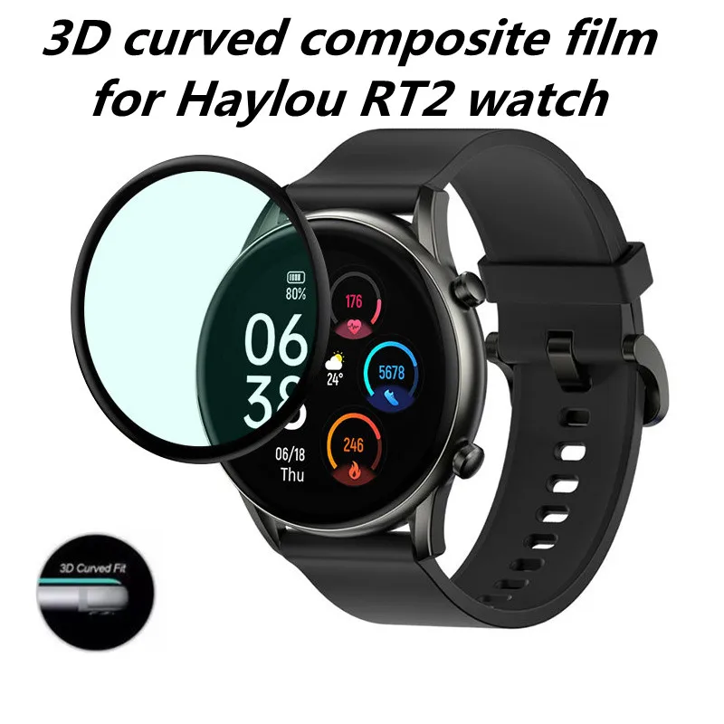 

2Pcs Watch Cover For Xiaomi Haylou RT2 full Screen Protector Films 3D Curved Full Coverage Guard Protective Film For Haylou RT2