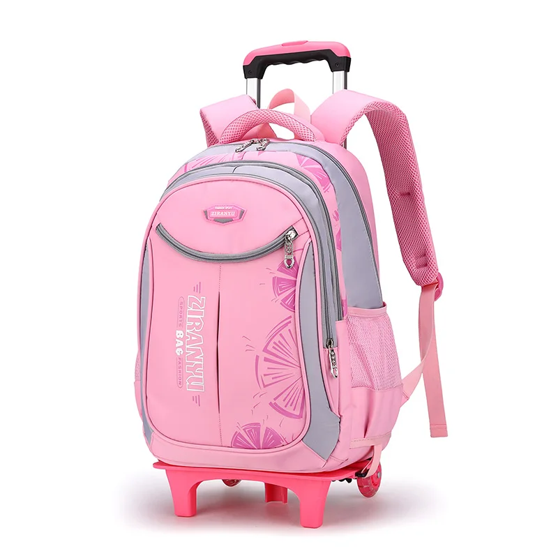 Рюкзак на колесиках для мальчиков и девочек школьная сумка Дорожный чемодан с 2
