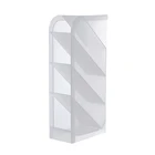 Настольный Прозрачный матовый держатель для ручек с 4 отделениями, органайзер для кистей для макияжа, подставка для СКОШЕННЫХ складываемых наклонных карандашей