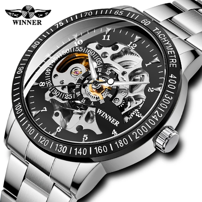 Часы наручные WINNER Мужские механические модные классические с самозадувающимся