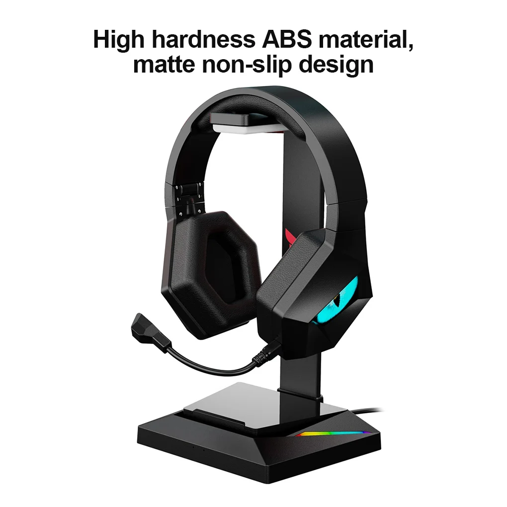 Настольная подставка для наушников RGB с USB-портом зарядки |