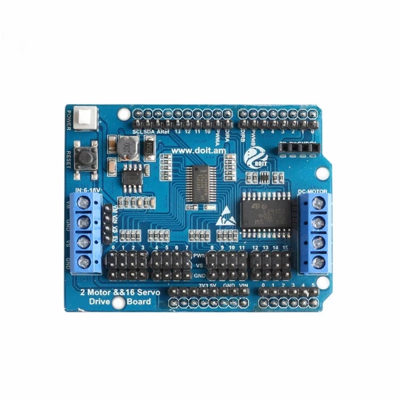 2-полосная двигатель и 16-ходовой сервоприводом Щит Совместимость с Arduino для
