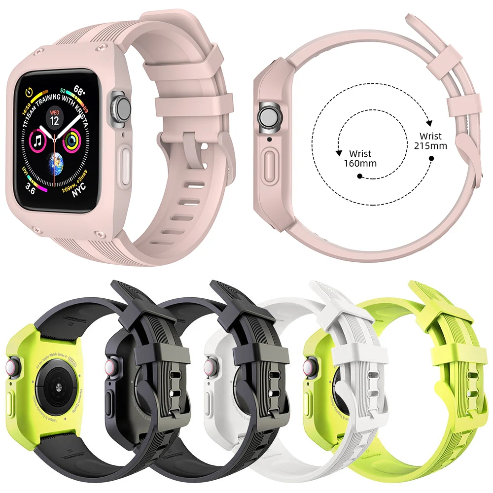 

Soft Smooth Silicone Band for Apple Watch SE Series 6 5 4 3 Strap 44mm 40mm 38mm 42mm Sport Bracelet for iWatch PC Case Cover