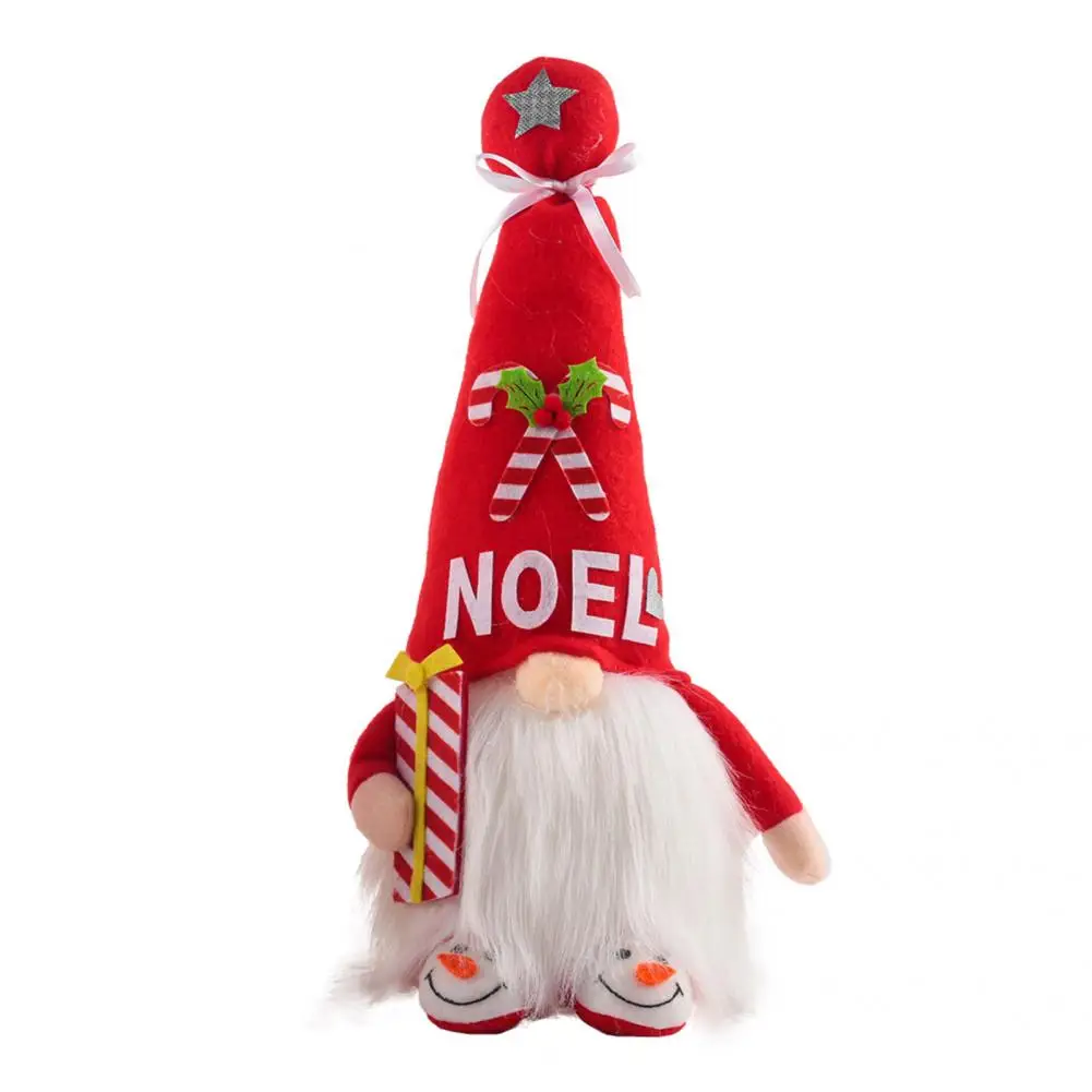 

Full Beard Fabric Exquisite LED Luminous Rudolph Dwarf Toy for Christmas