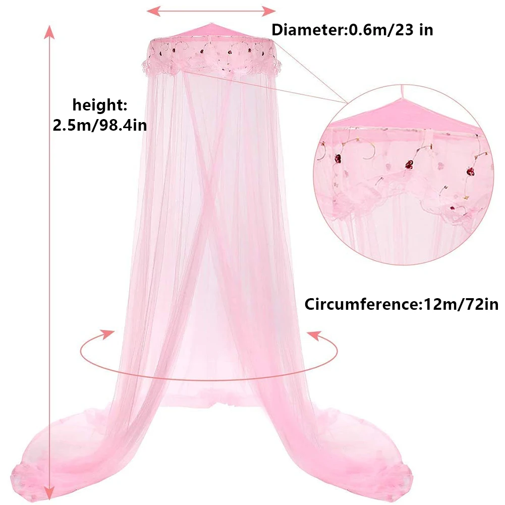 

Bed Canopy Lace Dome Mosquito Net Naturals Bedroom Decoration Beautiful Princess Mesh Bed Canopy Gift For Girls Multi Color